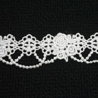 Dentelle en polyester soluble dans l'eau, brodée de fleurs, écologique, 2,5 cm, pour vêtements d'enfants, lingerie, décoration intérieure