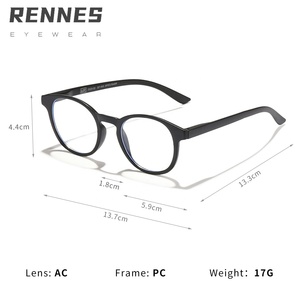 Lunettes de vue anti-lumière bleue à monture PC de couleur bonbon, motif uni, pour ordinateur de bureau, téléphone portable et myopie des étudiants - Product Image 3