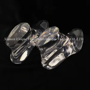 Alat peraga tampilan jendela Resin manekin kaki transparan kustom sepatu kerajinan kristal mewah hak tinggi pertunjukkan manekin kaki