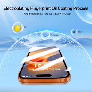 Protection d'écran et de lentille d'appareil photo en verre trempé 9H+ pour <span class=keywords><strong>iPhone</strong></span> 14, 15, 16, 17 Pro/Plus/Pro Max – Lot de 3 – Approvisionnement direct usine - Product Image 6