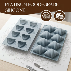 Moule en silicone pour croissants à 8 cavités, qualité alimentaire LFGB Platinum, antiadhésif, sans BPA, pour la pâtisserie, le pain, les gâteaux, réutilisable, cuisine - Product Image 3