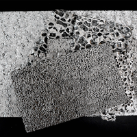 Plaques de mousse d'aluminium à cellules fermées de forme carrée de 25 mm d'épaisseur, design industriel, matériaux d'isolation thermique écologiques