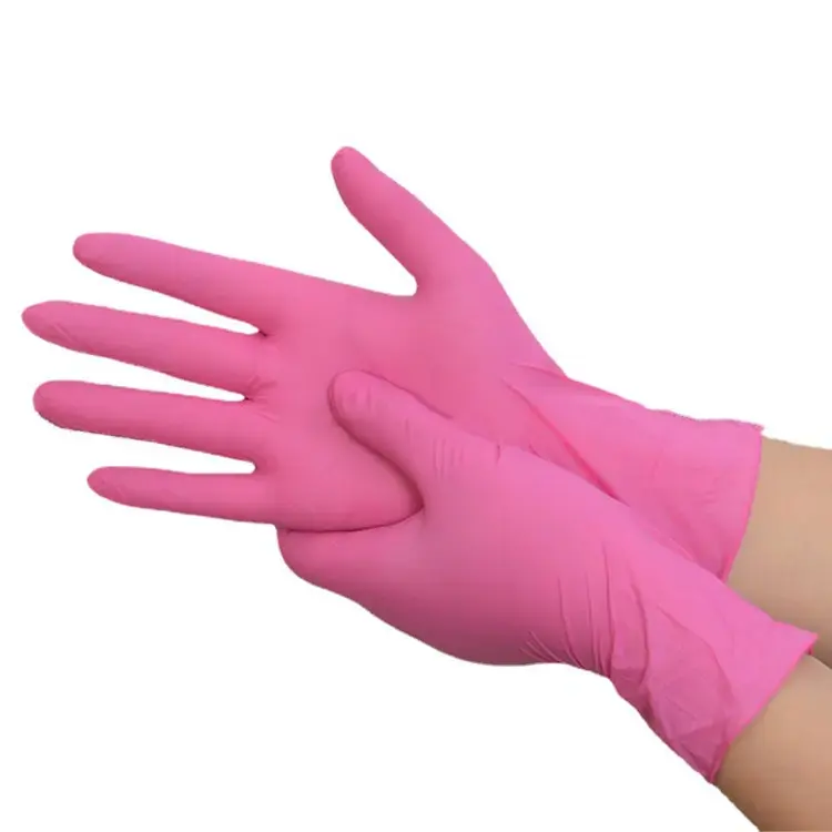 3,5g, 4,0g Color Rosa Precios de examen desechables Guantes DE TRABAJO mecánicos blancos puros Guantes de nitrilo