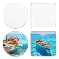 Sous-verres vierges pour sublimation en acrylique transparent, tapis de table pour boissons, impression photo, cadeau commémoratif pour la décoration de la maison