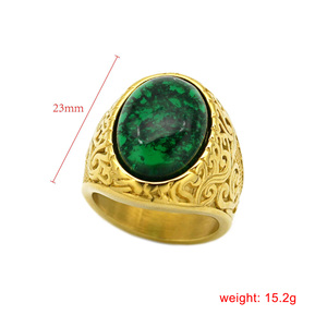 Stainless Steel Casting Wholesale Luxury Designs Vintage 18k Gold Big Stone Gemstone <strong>Opal</strong> <strong>Ring</strong> for Men - Product Image 6