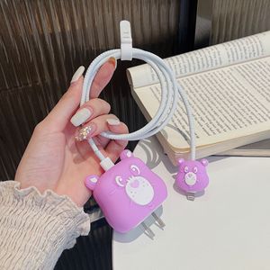 Vỏ Bảo Vệ Cáp Dữ Liệu Hoạt Hình Chống Vỡ 20W Cho Điện Thoại Di Động Apple Bộ Sạc Silicon Cuộn Dây Bảo Vệ Cáp USB - Product Image 2