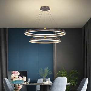 Modern Luxury Aluminum LED Ring <b>Light</b> <b>Fixture</b> Simple Creative Design Living <b>Room</b> <b>Dining</b> <b>Room</b> Bedroom Chandelier Pendant Middle - Product Image 6