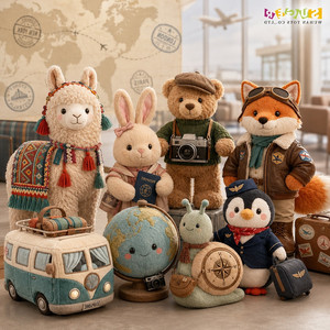Set di Peluche Personalizzati per Esploratori del Mondo, Bambole di Animali Avventurosi per Promozione di Marchi di Viaggio e Regalo per Programmi di Scambio Accademico - Product Image 1