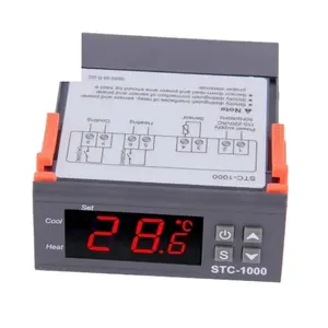 Grosir 220v thermostat digital incubator-Lonten Pengontrol Suhu Digital, Dua Relay Output LED, Inkubator Termostat STC-1000 110V 220V 12V 24V 10A dengan Pemanas dan C