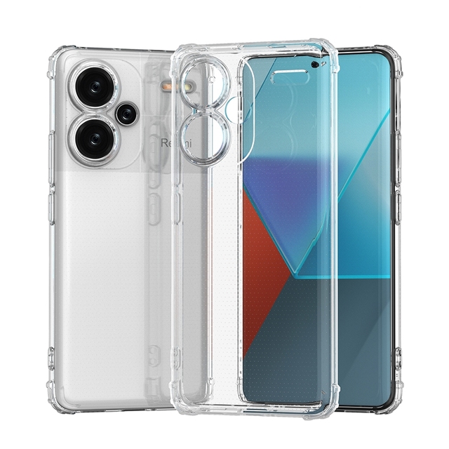 For Redmi Note 13 Pro Plus Clear Case, Shock-Absorption Reinforced Corner Soft TPU Mobile Phone Cover for Redmi Note 13 Pro Plus