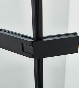 Banyoda Islak/Kuru Ayırma için Alüminyum Alaşımlı Çerçeve ve Temperli Cam Bölmeli Özel Minimalist Sürgülü Duş Kapısı - Product Image 2