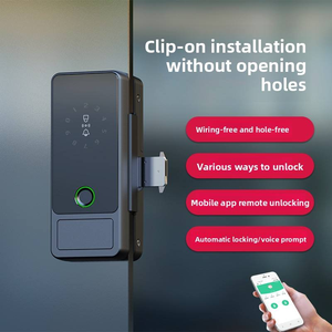 กลอนประตูอัจฉริยะ Glomarket Tuya WiFi พร้อมระบบสแกนลายนิ้วมือ ปลดล็อคด้วยรหัสผ่าน BLE สำหรับประตูกระจก รองรับการควบคุมระยะไกล - Product Image 1