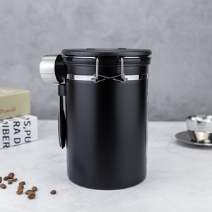 Récipient de stockage de <span class=keywords><strong>café</strong></span> sous vide avec fenêtre transparente, suivi de date, valve d'échappement unidirectionnelle et cuillère doseuse pour grains - Product Image 5