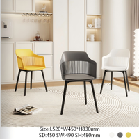 Meilleur prix, chaise en plastique respirante à dossier à lattes avec coussin, chaise de salle à manger pour café, terrasse, restaurant