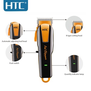<span class=keywords><strong>Tondeuse</strong></span> à poils d'animaux HTC CT-8086 <span class=keywords><strong>professionnelle</strong></span> <span class=keywords><strong>sans</strong></span> <span class=keywords><strong>fil</strong></span>, rechargeable par USB, puissante, longue durée d'utilisation, machine de coupe OEM - Product Image 2