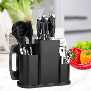 Ensemble de 20 couteaux de cuisine en acier inoxydable pour la maison, accessoires en silicone, ustensiles de cuisine, ensemble de couteaux de cuisine - Product Image 1