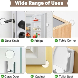 Protectores de puerta para pared, protectores de pared autoadhesivos, silenciosos, gel amortiguador de golpes para el hogar, la oficina, protectores de pared contra los golpes de las manijas de las puertas - Product Image 6