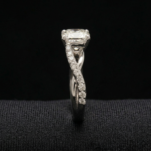 Elegante Anillo de Diamantes de Platino para Mujer, Joyería Clásica para Compromiso y Boda, Regalo Espléndido - Product Image 2