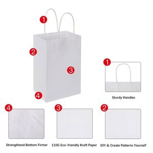 Bolsas de Papel Kraft para Comida para Llevar KM Coffee Food, Bolsas Grandes de Papel Kraft para Comestibles con Asas - Product Image 4