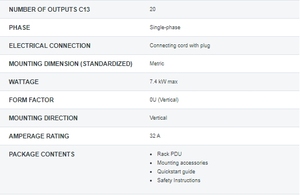 PDU EBAB05-CN(EBAB05) ชุดจ่ายไฟแบบติดตั้งบนแร็ค 32A 230V ช่องจ่ายไฟ: (20) C13/(4) C19 พร้อมระบบป้องกันไฟกระชาก - Product Image 2