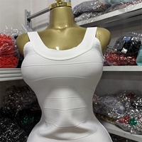 Robe moulante en tricot mini à taille haute élastique pour femme, robe de soirée sexy