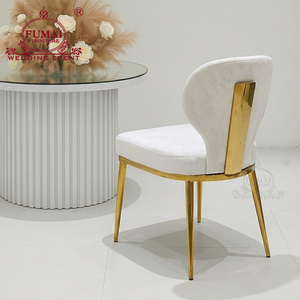 Chaises de salle à manger nordiques blanches durables en acier inoxydable rembourrées pour hôtel, salon, extérieur et villa – Luxe moderne - Product Image 2