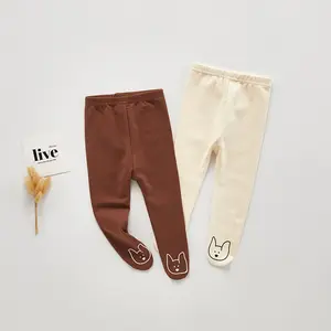 Trẻ Sơ Sinh Bé Vớ Cotton Dễ Thương Chân Xà Cạp Beige Brown Phim Hoạt Hình In Tights Cho 0-3T