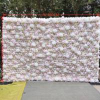 Seiden-5D-Hintergrund Bühnendekoration Handgefertigte Realistische Künstliche Blumenwand Echt Aussehende Weiße Blumenwand