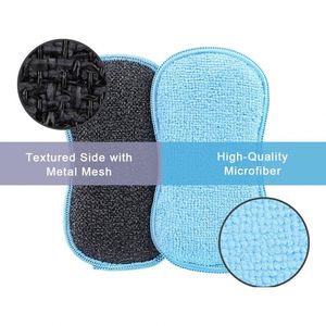 Éponge de nettoyage en microfibre double face pour la vaisselle, réutilisable, pour la cuisine, vente en gros - Product Image 2
