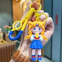 Directo de fábrica al por mayor 3D Sailor Moons Anime Tsukino Usagi personaje llavero suave PVC goma llavero