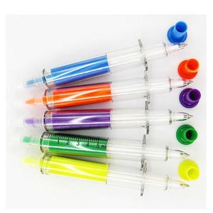 2 in 1 Injection Syringe Highlighter with Ballpoint <b>Pen</b> for Promotional <b>Gift</b> - Product Image 4