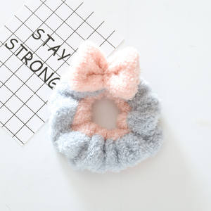 Coleteros de goma teñidos de colores para niña, Bola de pelo de felpa, imitación de sable, corazón japonés, coleta doble, scrunchies para el cabello - Product Image 6