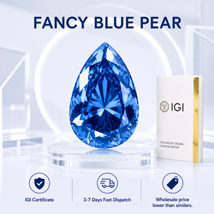 Diamante Azul Intenso de Corte Pera, Certificado por IGI, de 1 a 5 Quilates, Diamante Azul Cultivado en Laboratorio para Anillo de Compromiso - Product Image 1