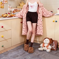 XIXITIAO Nouvelle Arrivée Chaussons d'intérieur chauds pour femmes en peluche à plateforme, imprimé animal de qualité supérieure, motifs Tabby/Léopard disponibles