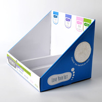 Étagère pliable rotative portable attrayante en carton ondulé avec crochets en plastique PDQ pour présentoirs de comptoir