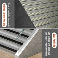 Bandes antidérapantes épaissies en alliage d'aluminium de 50 mm pour escaliers extérieurs, marches plates, bordures de marches, garde-angles linéaires inclinés et garnitures