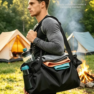 กระเป๋า Mydays Outdoor น้ำหนักเบา กันน้ำ 2-in-1 แบบแปลงเป็นกระเป๋าสะพายไหล่ทรงกลมขนาด 100 ซม. และเสื่อปิกนิก สำหรับตั้งแคมป์ ชายหาด และการเดินทาง - Product Image 3