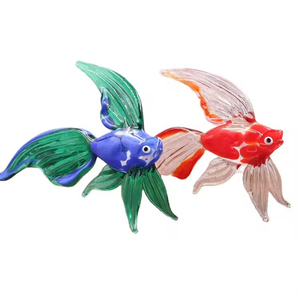 Tùy Chỉnh Thủ Công Mỹ Nghệ Thổi Đẹp Và Đầy Màu Sắc Thủy Tinh Cá Vàng Động Vật Bức Tượng Nhỏ Trang Trí Nội Thất - Product Image 1