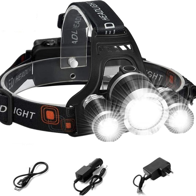High-Power LED Headlamp for Outdoor Activities Waterproof Induction Charging Head-Mounted Flashlight Strong Light Aircraft Head