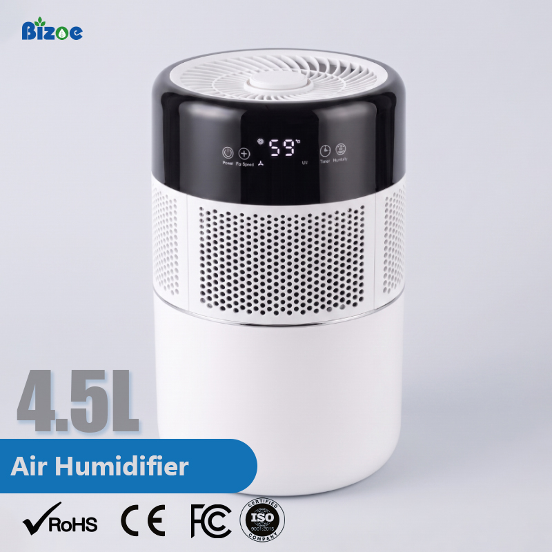 Bedroom Desktop Electric 4.5L Evaporative No Mist Humidifier with Humidistat App-Controlled for Hotel & Household Use