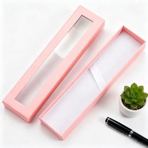En stock : Boîte d'emballage haut et bas avec fenêtre en papier pour stylo de nettoyage de vitres, insert en ruban pour écriture et cadeaux, plusieurs couleurs disponibles - Product Image 2