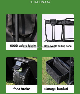 Pliable à quatre roues bébé Wagon amovible auvent réversible guidon OEM personnalisable Oxford matériel pour les âges 1 + ans Camping - Product Image 4