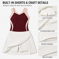 Ensemble de sport de tennis personnalisé pour femmes, haut sans manches à séchage rapide avec short intégré, jupe de tennis plissée pour l'entraînement et les matchs sur le terrain