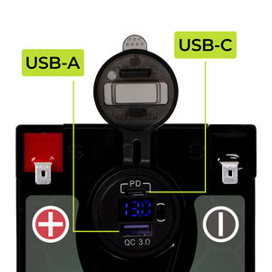 Baterai LiFePO4 12.8V 20Ah Deep Cycle, Dilengkapi Pengisi Daya USB & Pengukur Tegangan, Ringan untuk Memancing & Berkemah di Luar Ruangan - Product Image 2