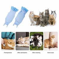 Traje de recuperación para gatos, elegante y popular, de algodón suave y elastano, con longitud de torso ajustable, que bloquea infecciones bacterianas, para después de la cirugía y desanudación.