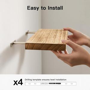 Wooden <b>Wall</b> <b>Mounted</b> <b>Shelf</b> Rectangle Multipurpose Storage Rack Living Room Bedroom Decorative Display <b>Shelves</b> - Product Image 4