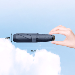 ร่มพกพาขนาดเล็กแบบพับสามทบน้ำหนักเบาพิเศษใช้สำหรับเดินทางพร้อมกันแสงยูวีป้องกันแสงแดดเคลือบสีดำฝน - Product Image 2