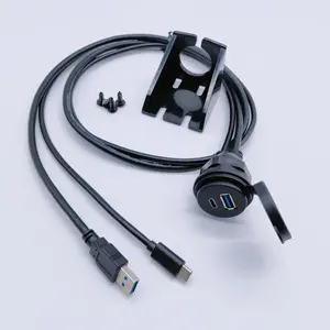 Flush הר usb הר usb מתאם מכשיר לוח אוטומטי פאנל אוטומטי יציאה כפולה 3.0 סוג של זכר ללוח נקבה הר הרחבה