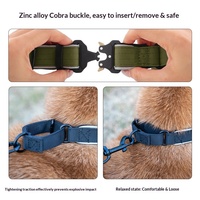 Collier tactique réfléchissant 2 en 1 pour chien, rembourré en néoprène avec boucle et poignée robustes, accessoires pour animaux de compagnie