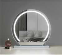 Miroir de maquillage de bureau à LED, design européen, commande tactile, CRI 90 élevé, dimmable, miroir personnalisé demi-cercle pour salon